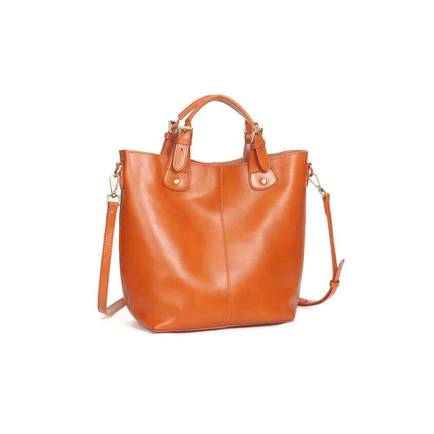 Vintage Leather Commuter Shoulder Handbag for Women