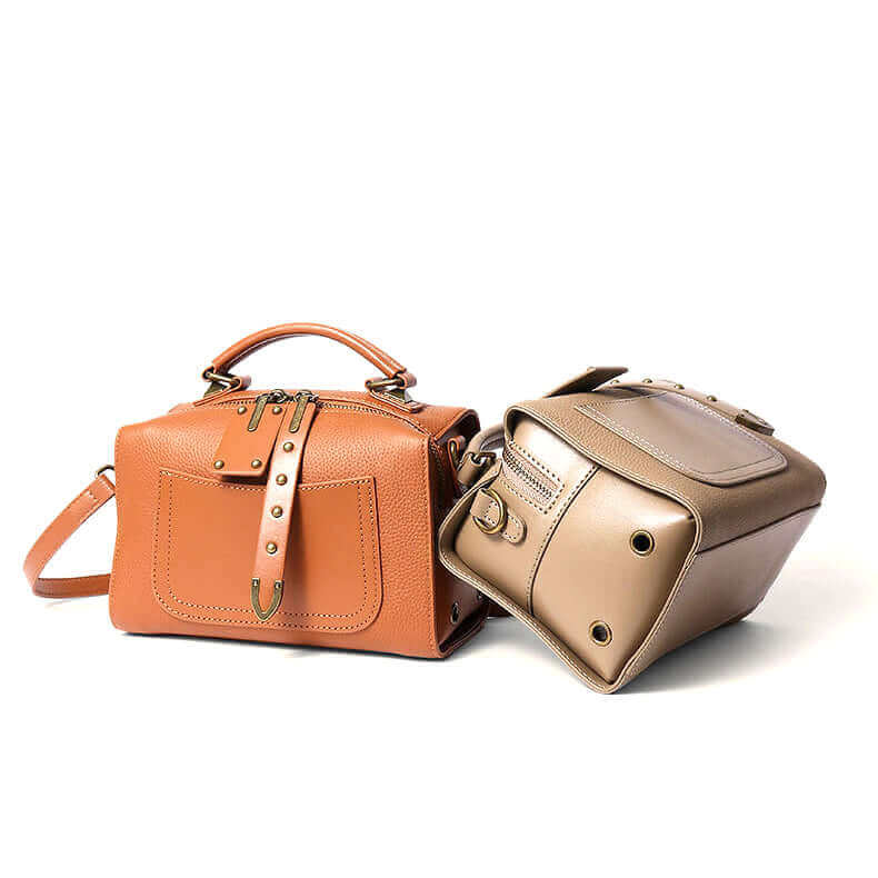 Stylish Leather Small Box Bag: Handbag, Shoulder, Crossbody