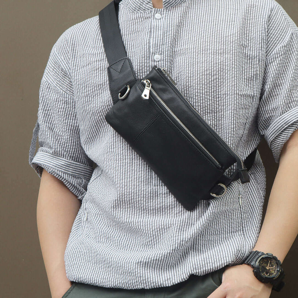 Leather Waist Bag | Multiple Wear Options Bum Bag for Men