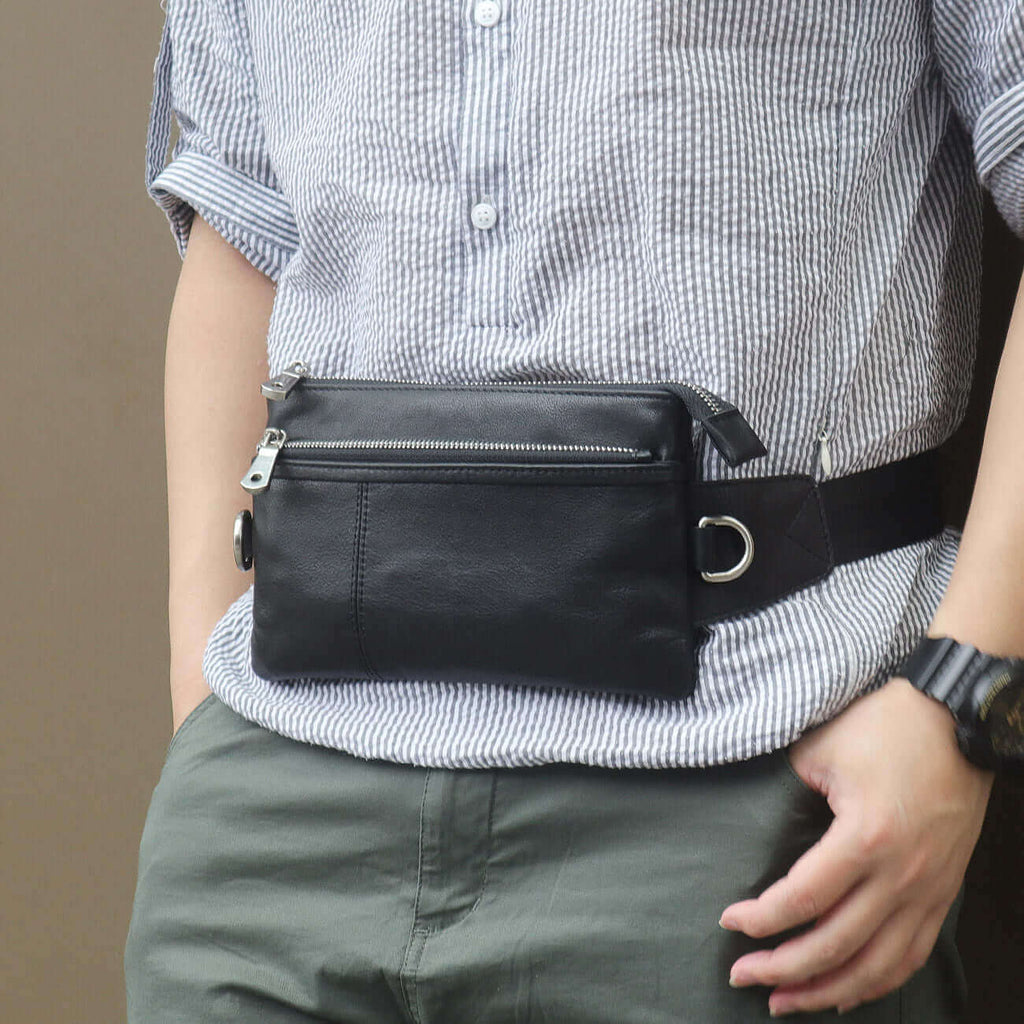 Leather Waist Bag | Multiple Wear Options Bum Bag for Men