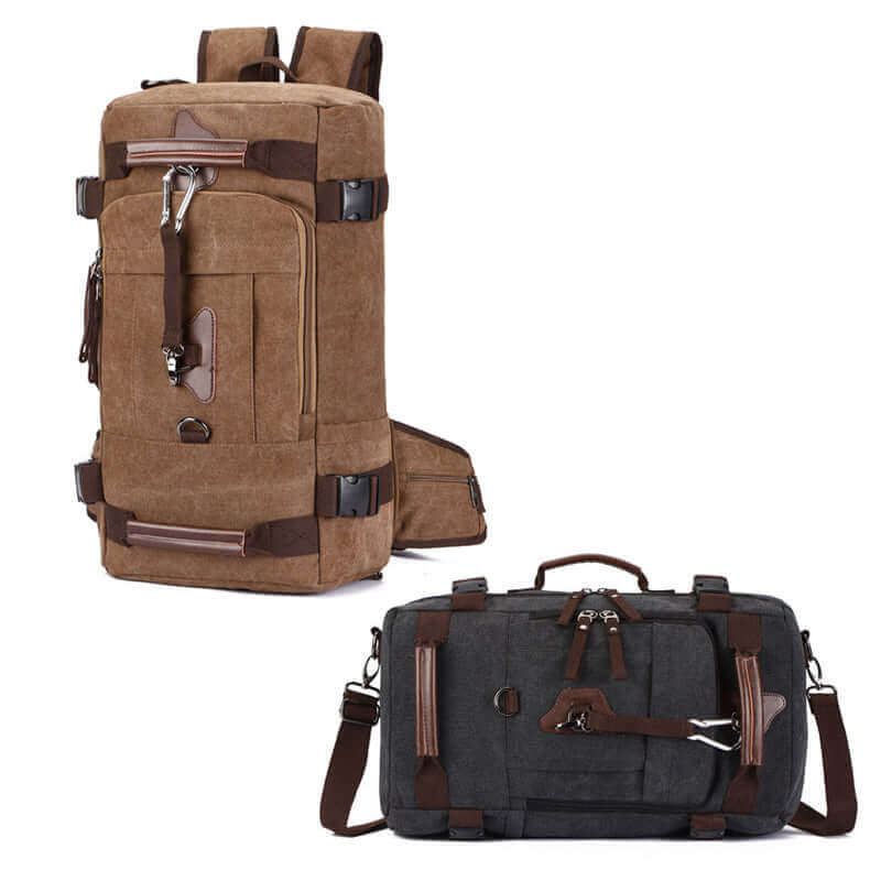 Canvas Travel Backpack | Dual-Purpose Duffle and Weekender Bag 25L
