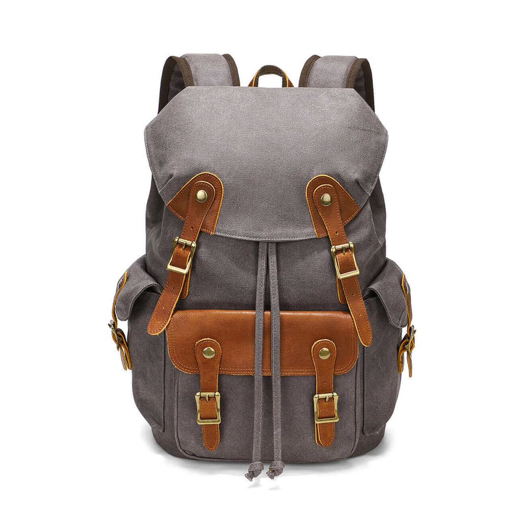 Men's Vintage Motorcycle Style Canvas Laptop Backpack