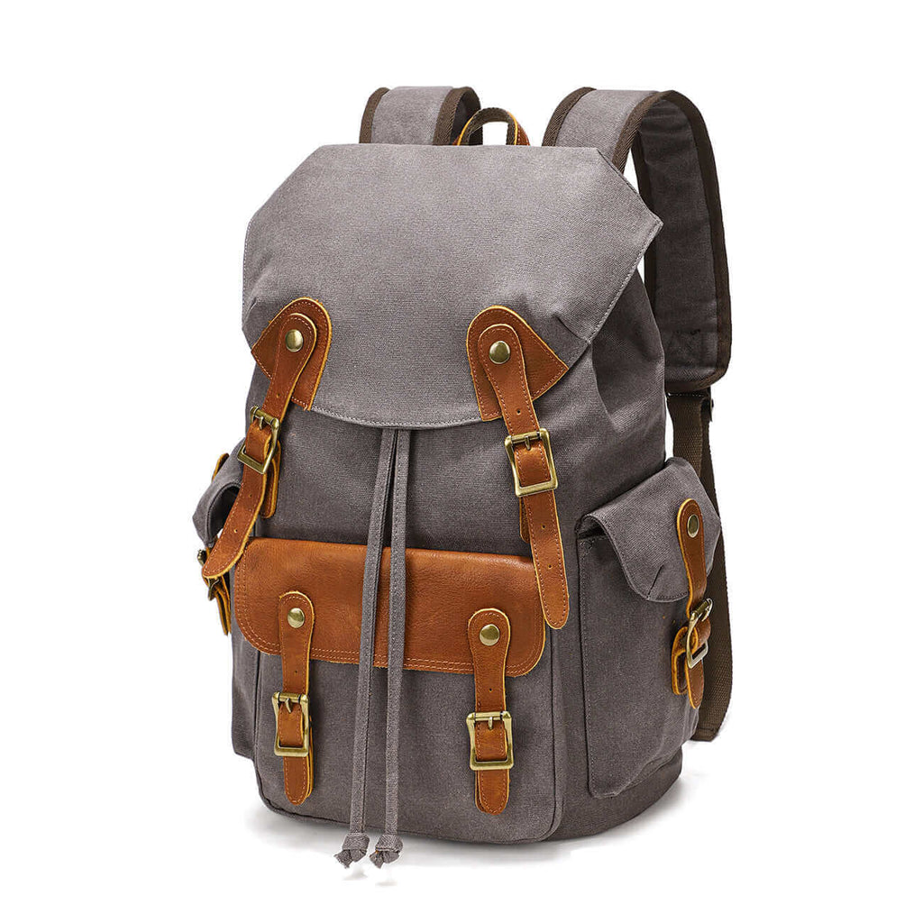 Men's Vintage Motorcycle Style Canvas Laptop Backpack