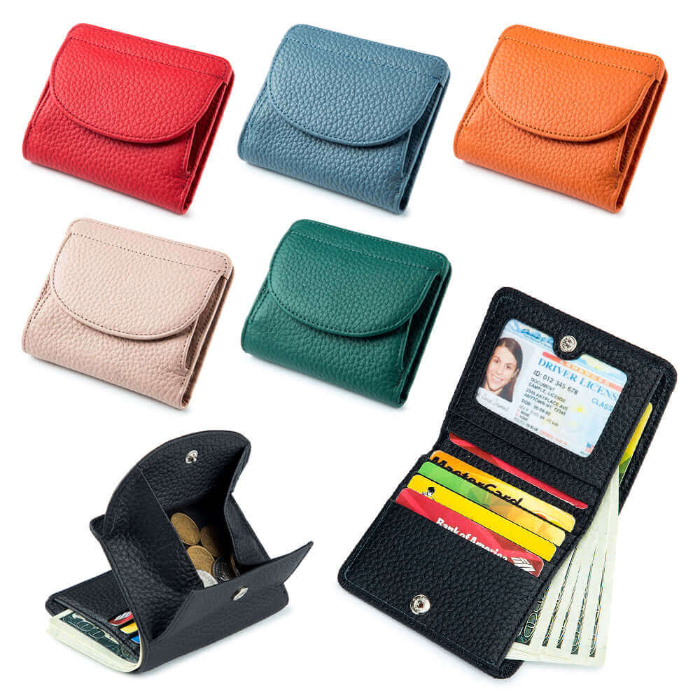 Women's Leather RFID Small Wallet NZ | Slim Foldable