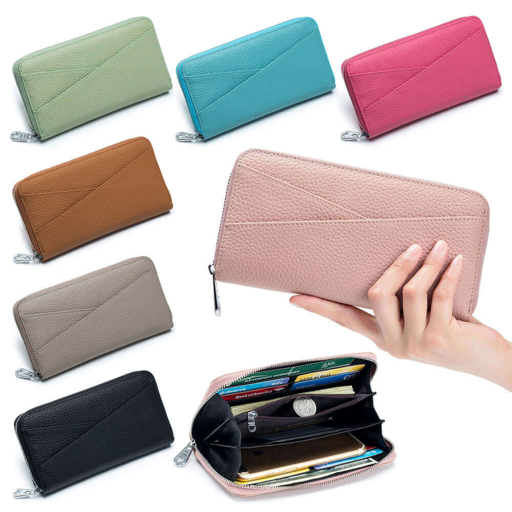 Stylish Leather RFID Long Wallet NZ | Purse for Women