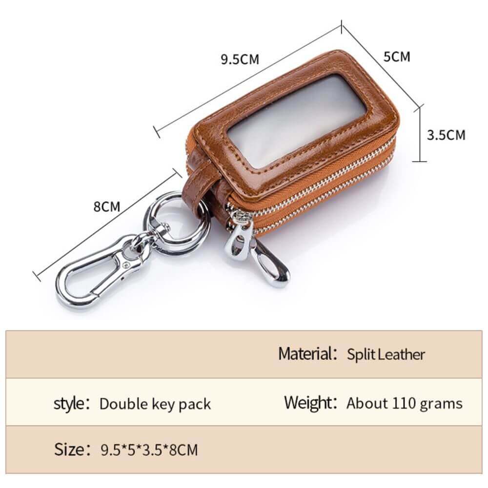 Men's Women's Leather Car Key Case Holder Bag Keychain Ring Wallet NZ