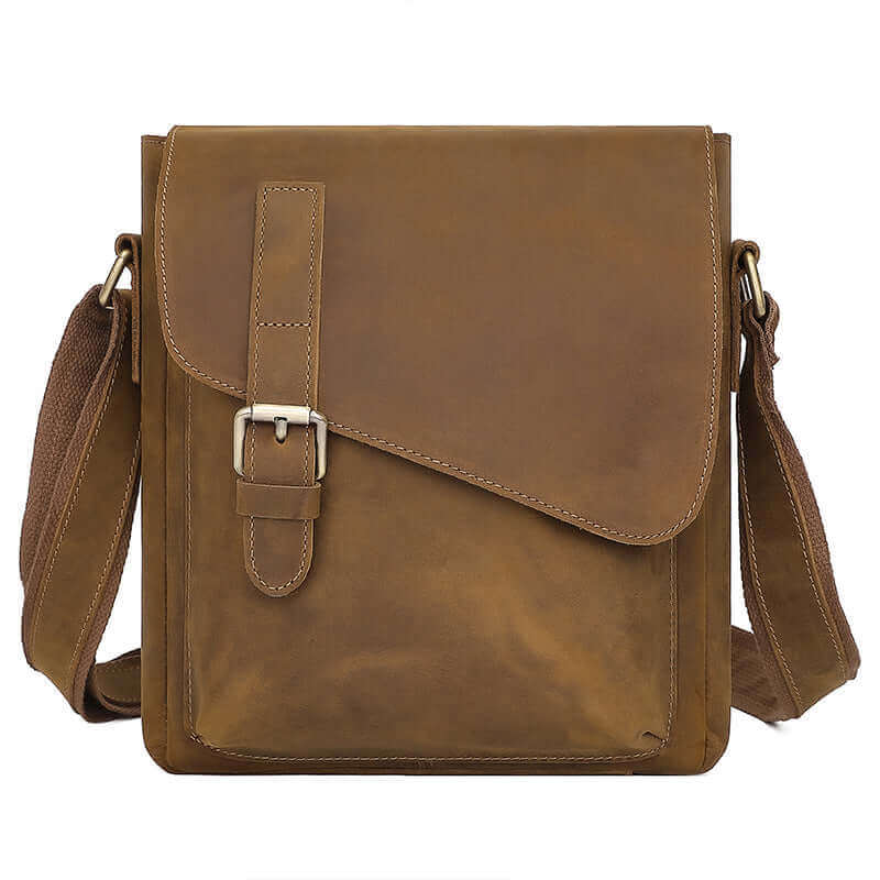 Men's Leather Messenger Shoulder Crossbody Bag