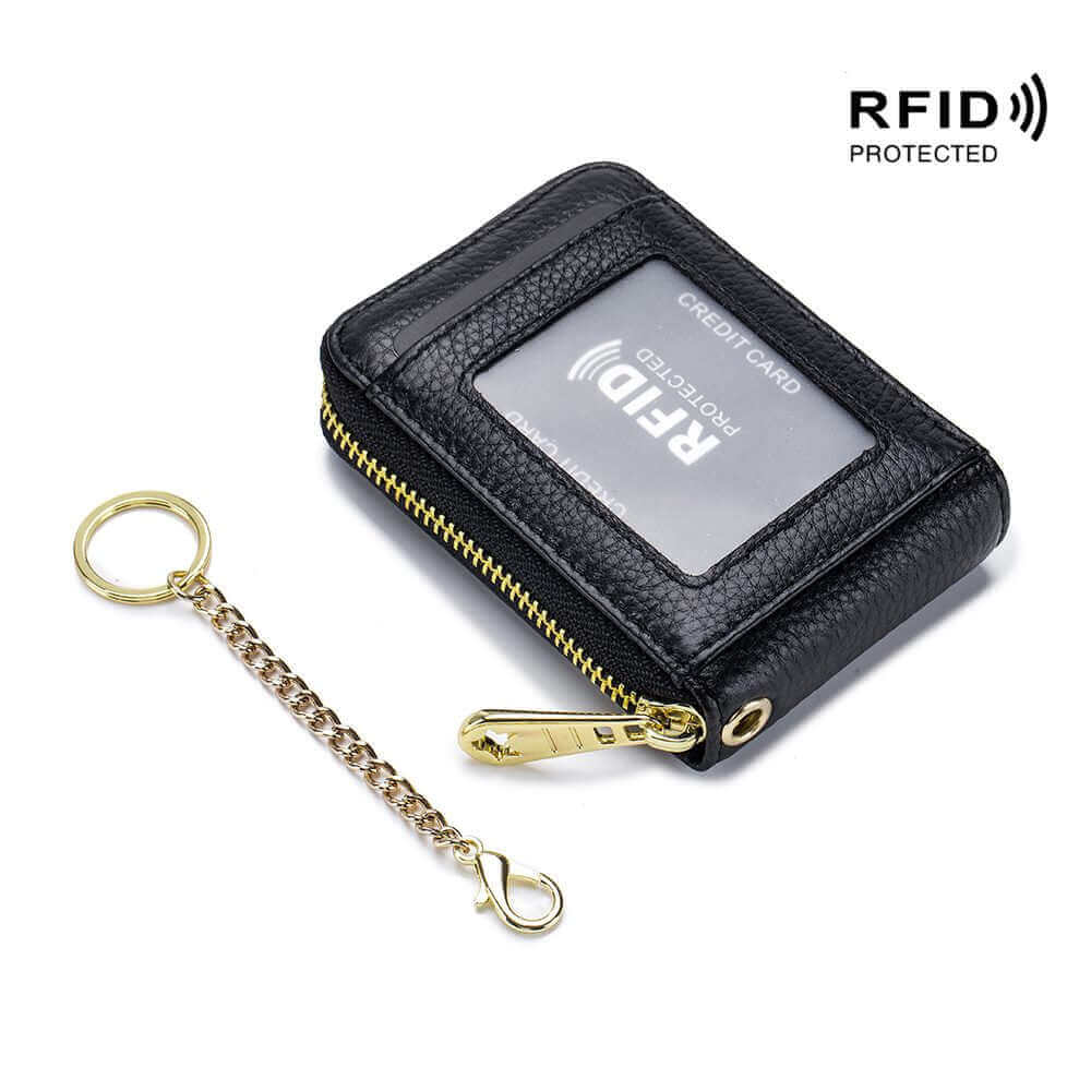 Womens Ladies Leather RFID Credit Card Holder Key Wallet NZ