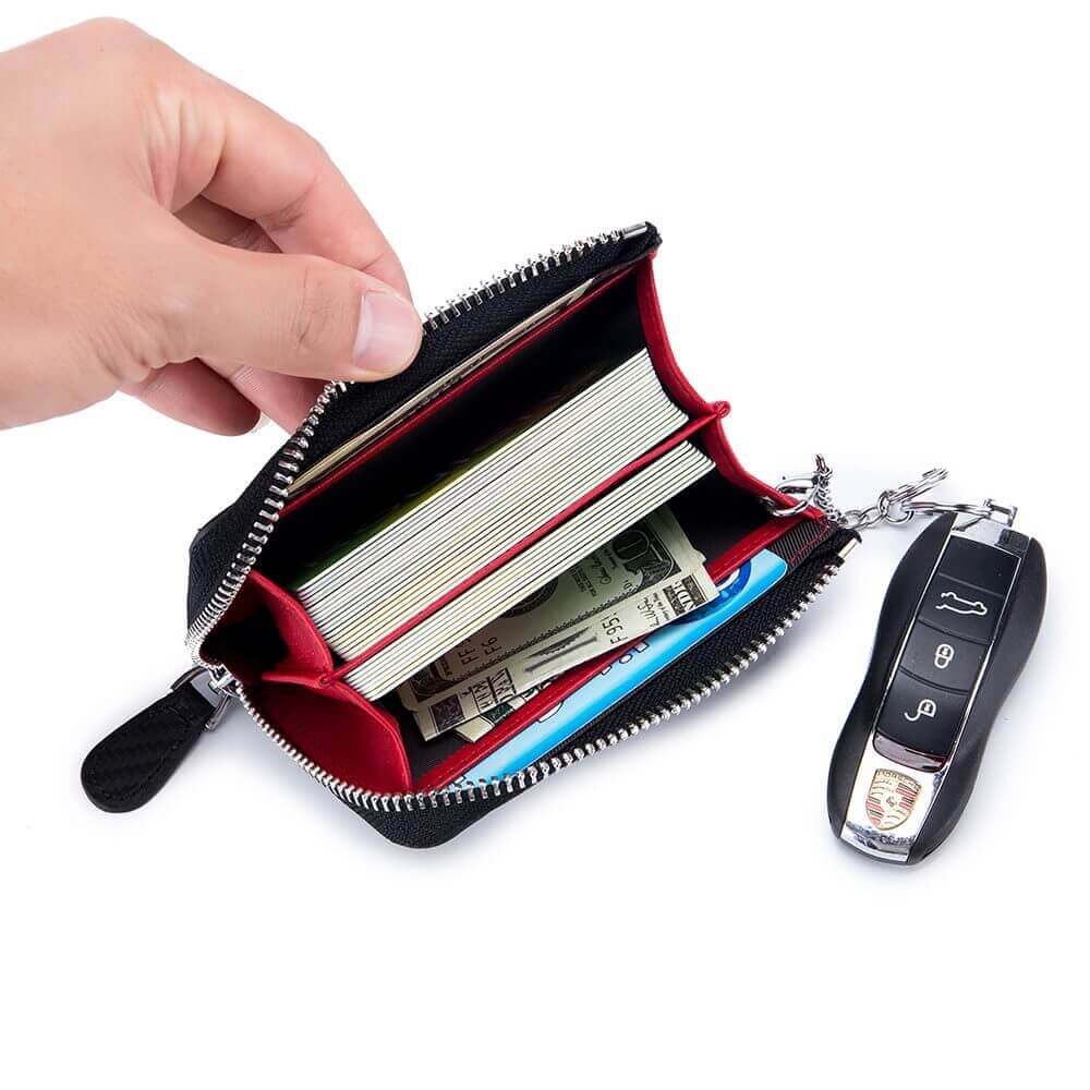 Leather Small RFID Credit Card Holder Key Coin Wallet NZ Men's Women's