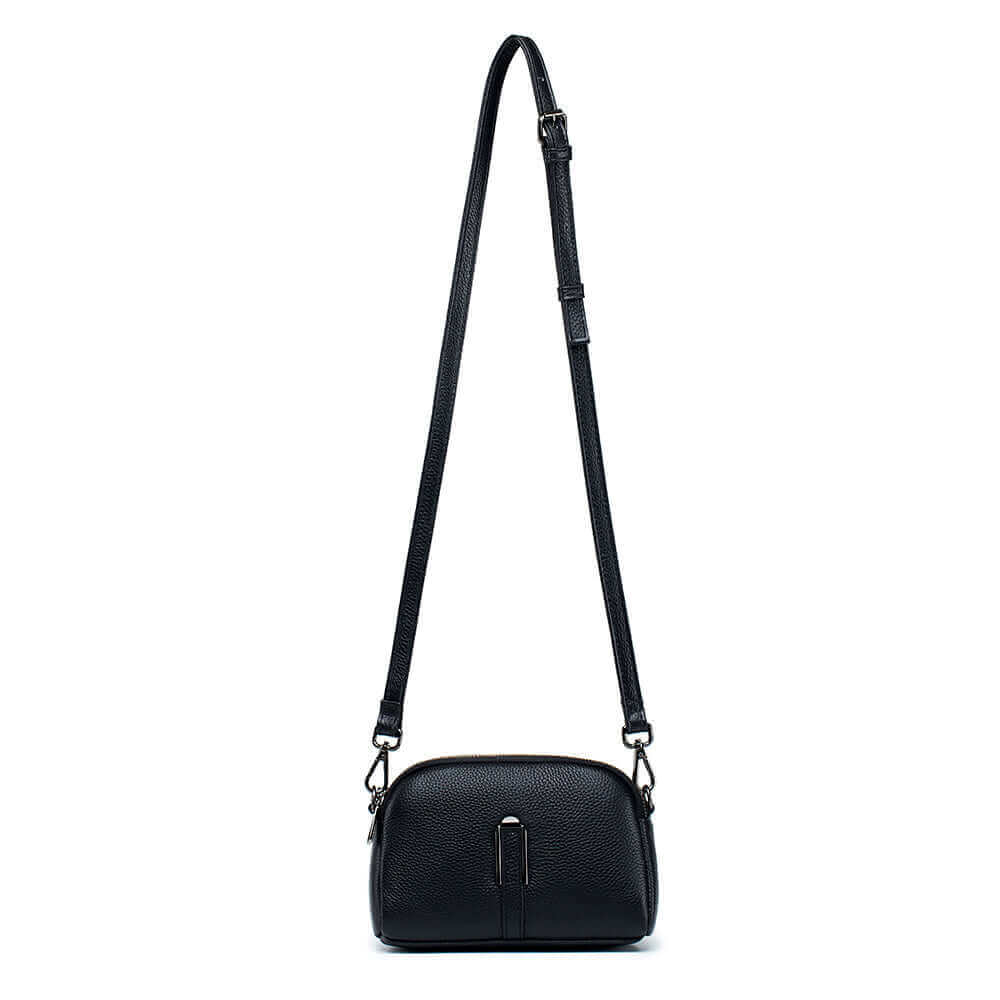 Women's Double Zipper Leather Shoulder Crossbody Bag