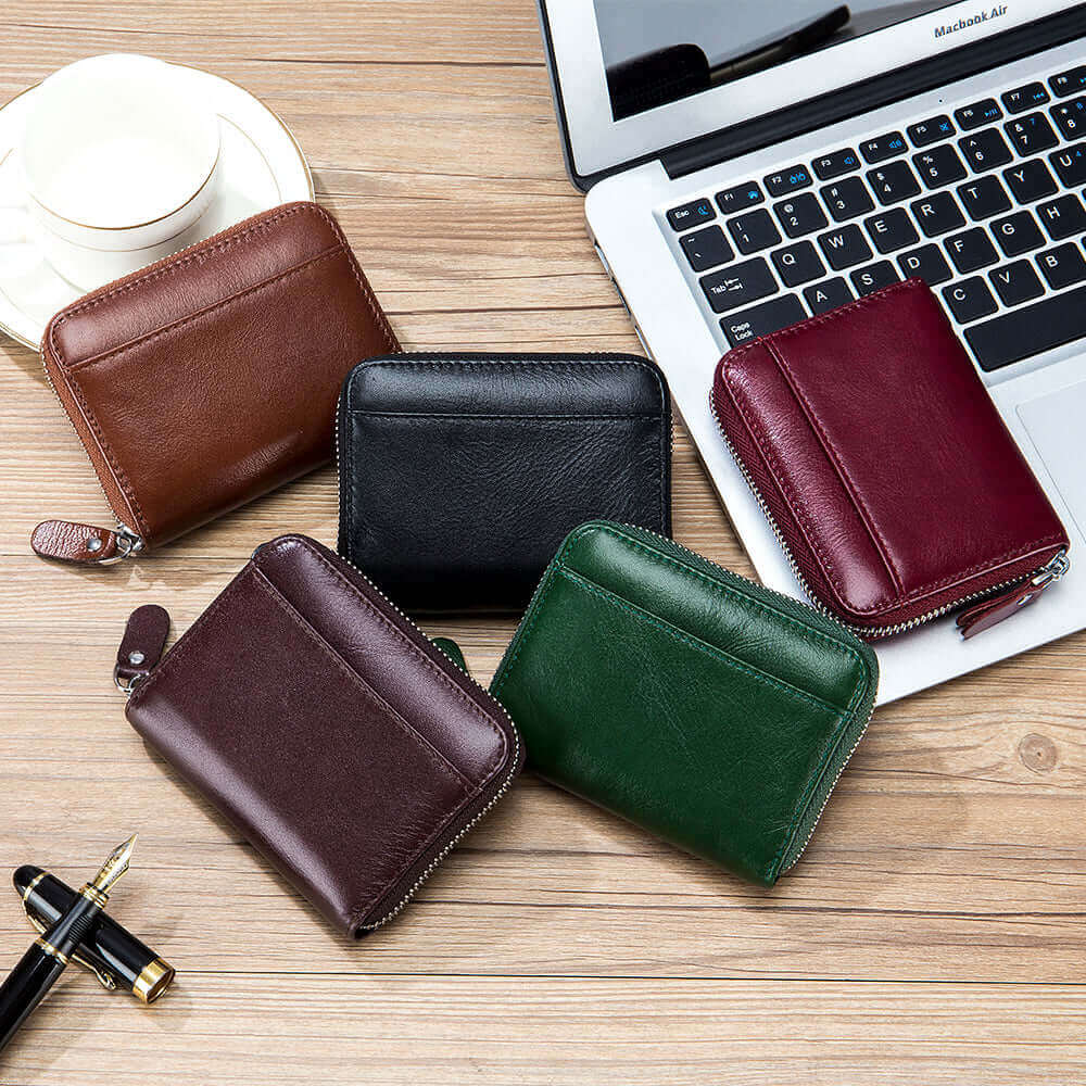Stylish and Secure Leather RFID Card Holder Wallet