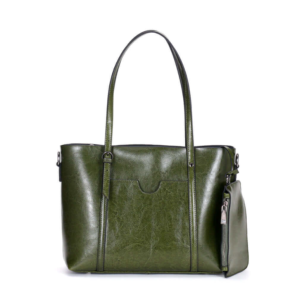Versatile Leather Tote Bag With Coin Purse