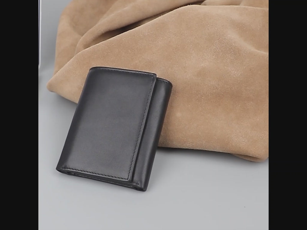 Black Genuine Leather RFID Wallet for Men