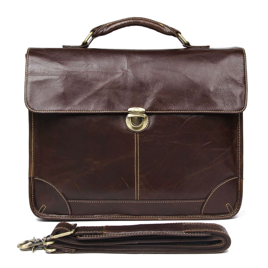Mens Vintage Genuine Leather Briefcase Laptop Bag NZ Satchel