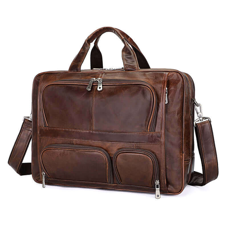 Men's Leather Business Briefcase | Fits 17-Inch Laptop
