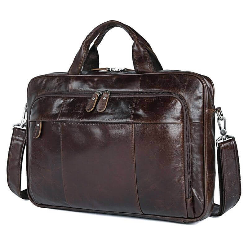 Genuine Leather Business Laptop Bag for Men