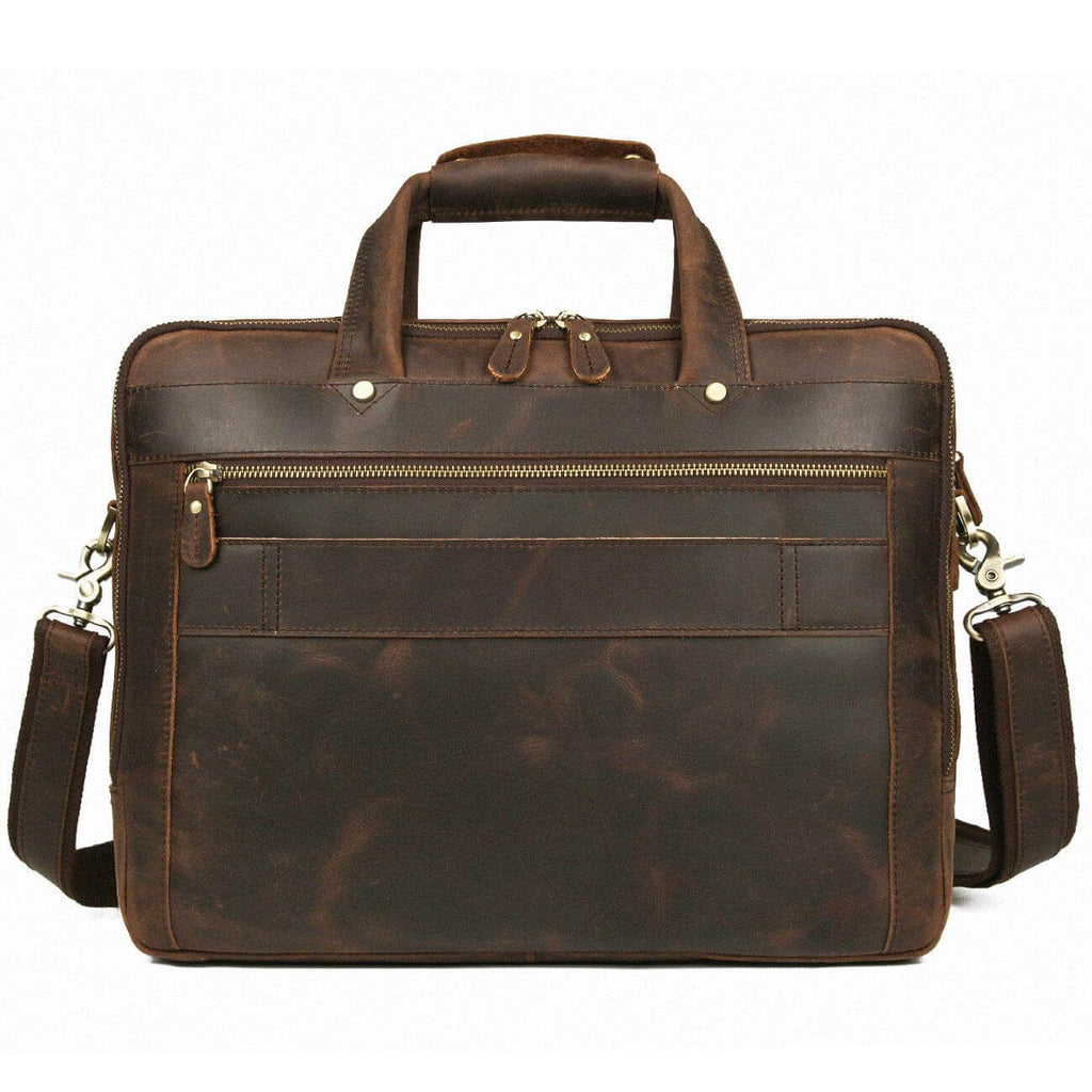 Vintage Genuine Leather Briefcase 15.6 Inch Laptop Bag Satchel NZ Mens