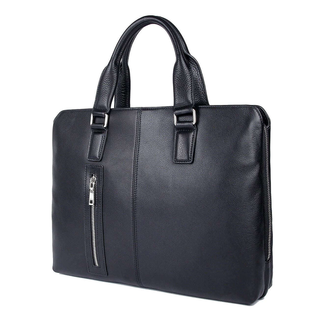 Sleek Black Leather Briefcase for Men