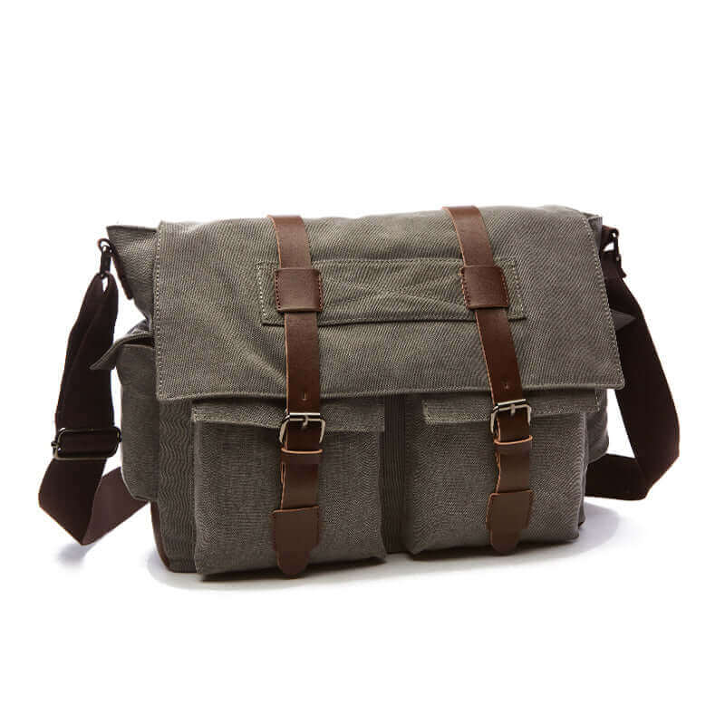 Casual Canvas Shoulder Crossbody Messenger Bag | Fits 15 Inch Laptop Satchel