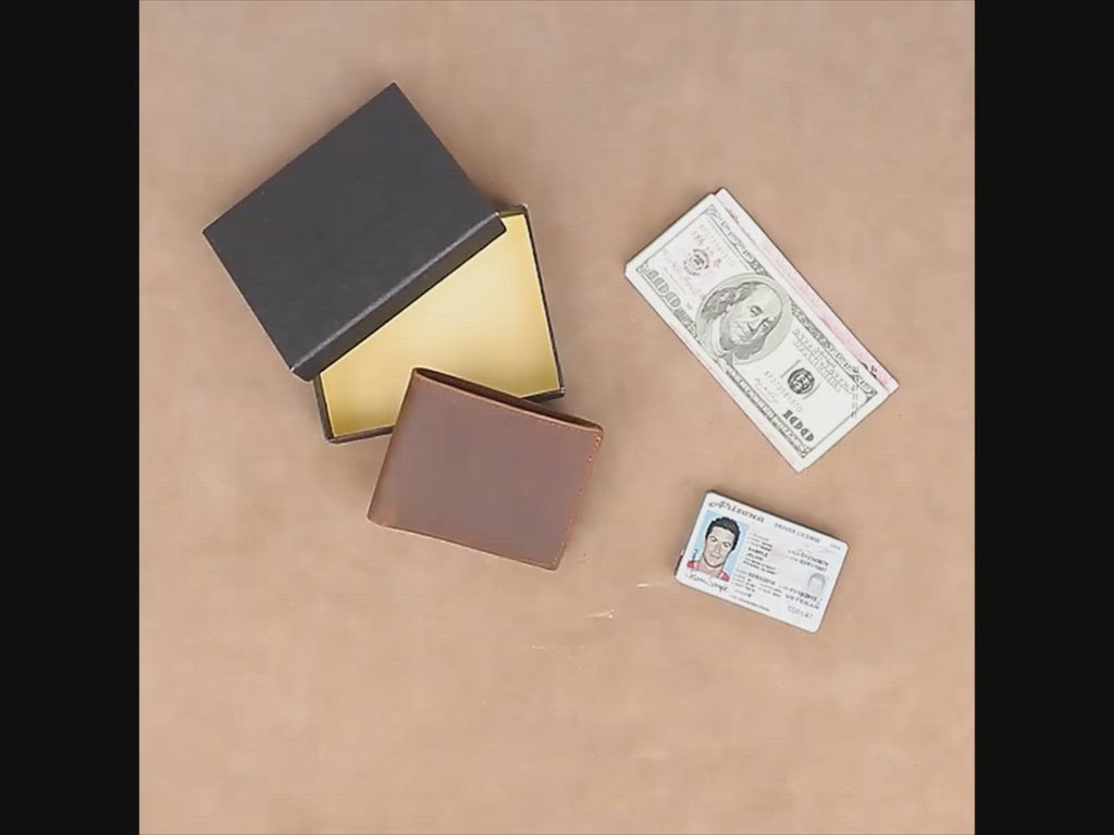 Men's Leather Classic Bifold Horizontal Wallet