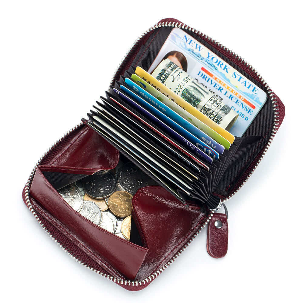 Men's Leather RFID Credit Card Holder Wallet