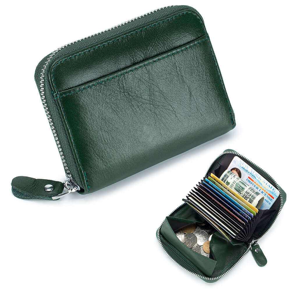 Men's Leather RFID Credit Card Holder Wallet