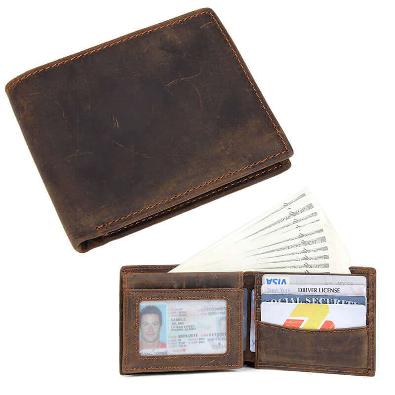 Men's Leather Classic Bifold Horizontal Wallet