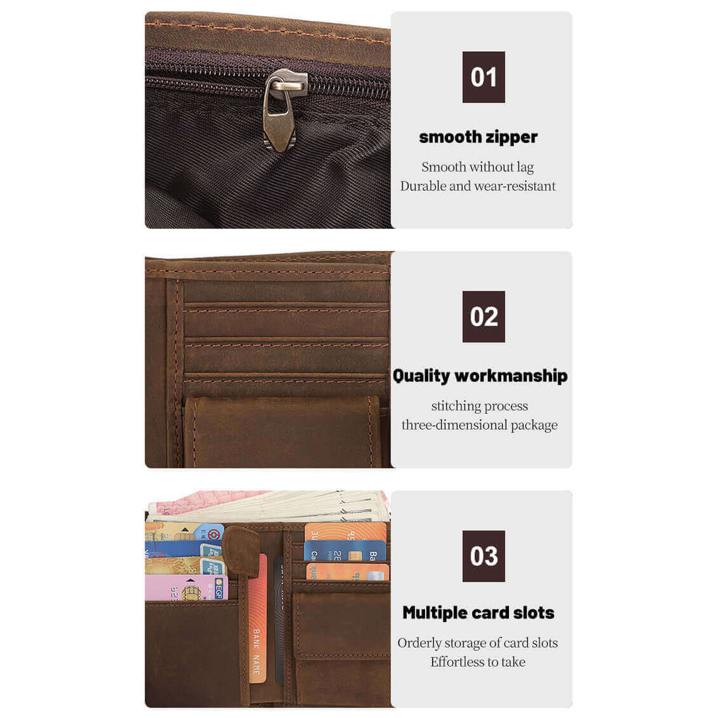Men's Genuine Leather RFID Wallet NZ