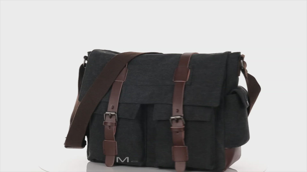 Casual Canvas Shoulder Crossbody Messenger Bag | Fits 15 Inch Laptop Satchel