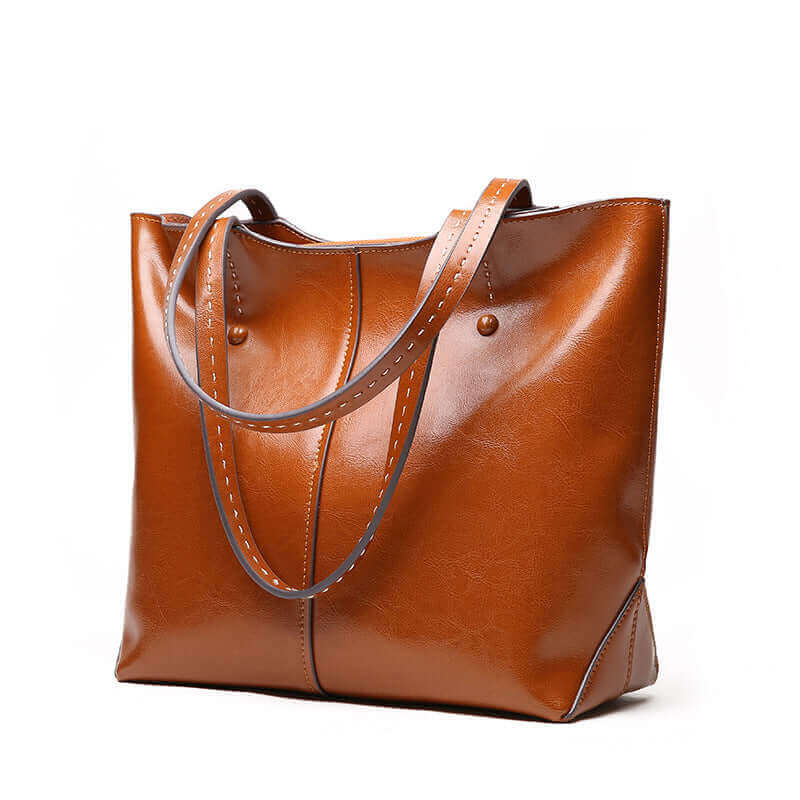 Elegant Leather Tote Bag for Women - Front View