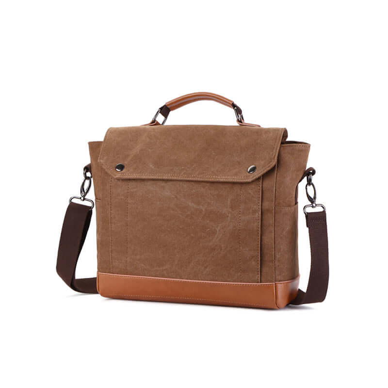 Main compartment view of the messenger bag, designed to fit a 13.3-inch laptop securely.