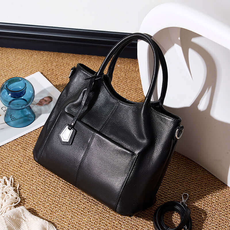 Elegant Leather Handbag Shoulder Bag - Versatile and Stylish for Any Occasion, black