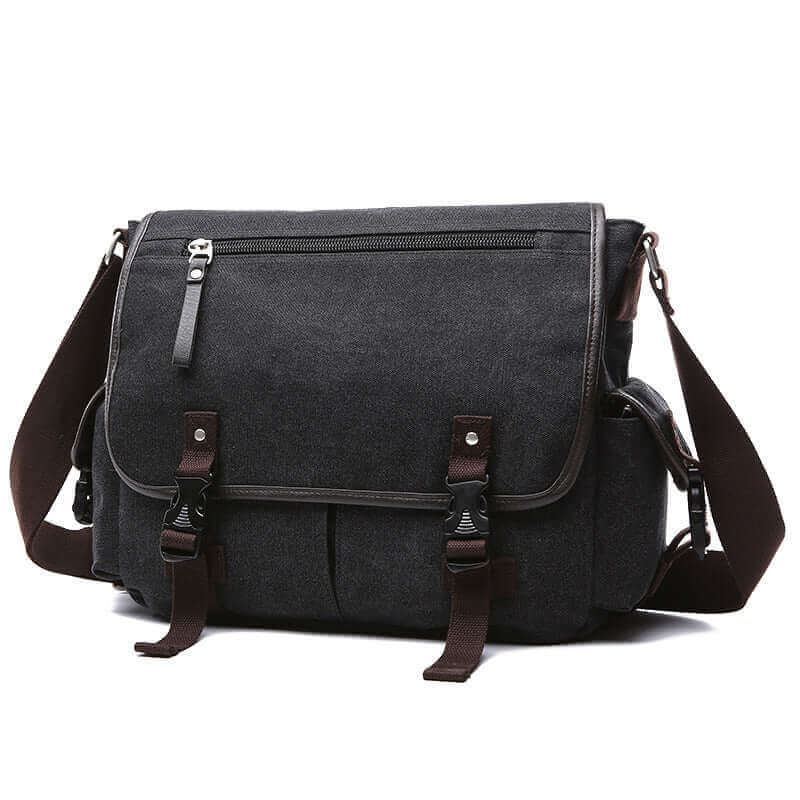 Men's Canvas Messenger Bag | Fits 14 Inch Laptop Satchel