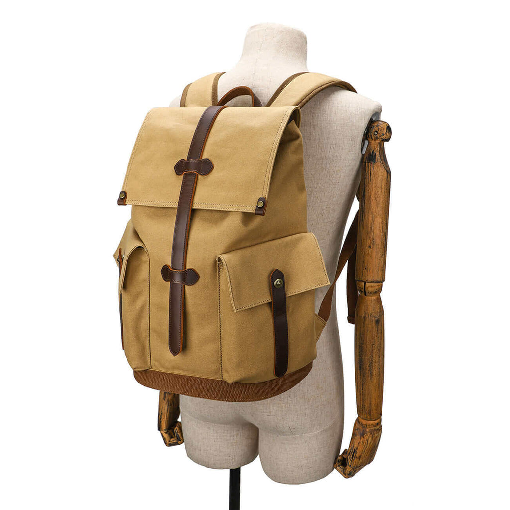 Durable Canvas Backpack for Men - 15.6" Laptop Bag