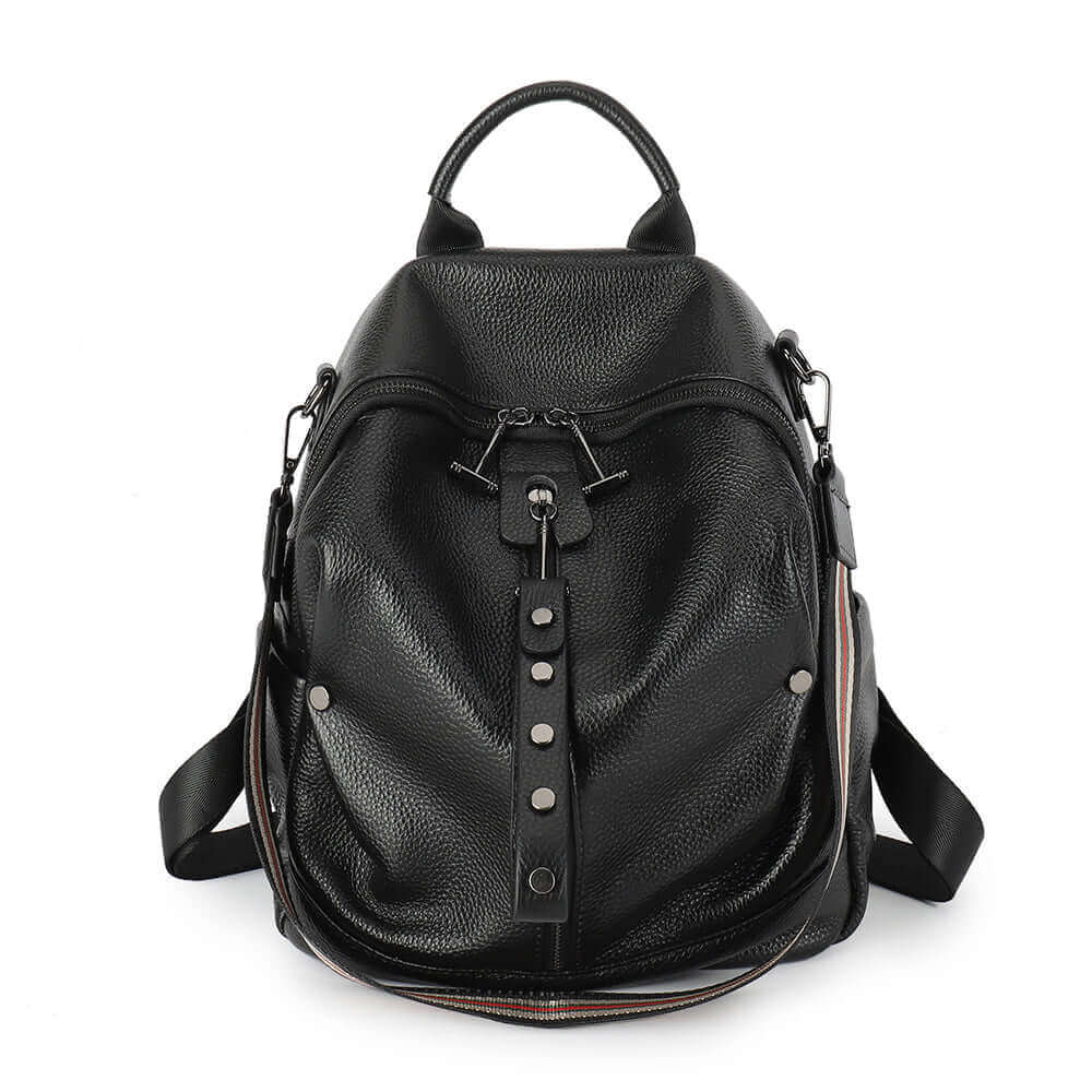 Stylish Leather Black Backpack