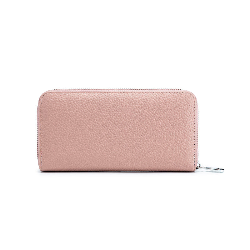 Classic RFID wallet for women, crafted from genuine leather with ample storage.

