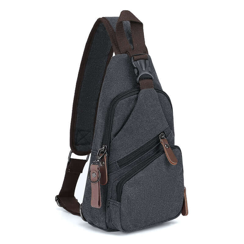 Durable Canvas Bag with External USB Port for Men