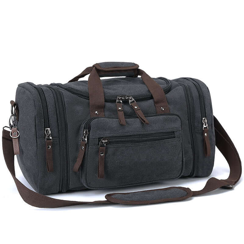 Versatile canvas travel duffle bag suitable for both men and women, ideal for various activities.