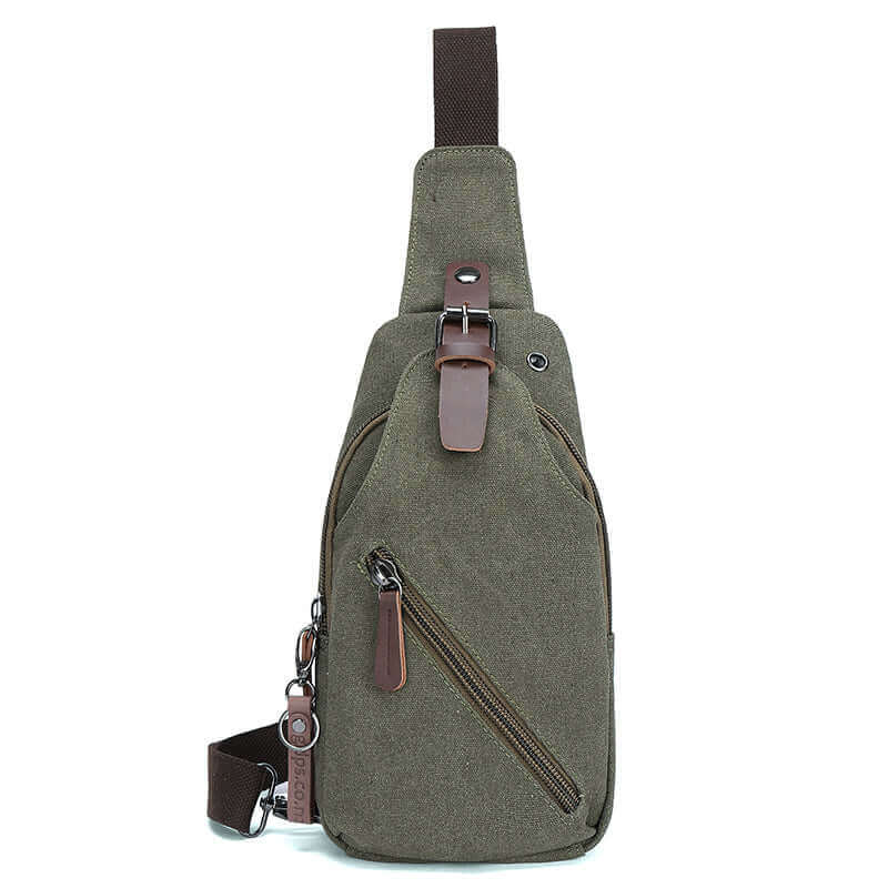 canvas crossbody travel bag Canvas Chest Bag - Crossbody Sling Bag