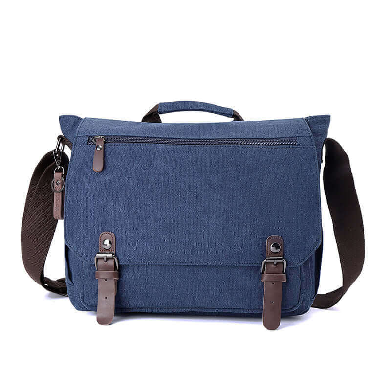 High-quality canvas and PU leather messenger bag for men