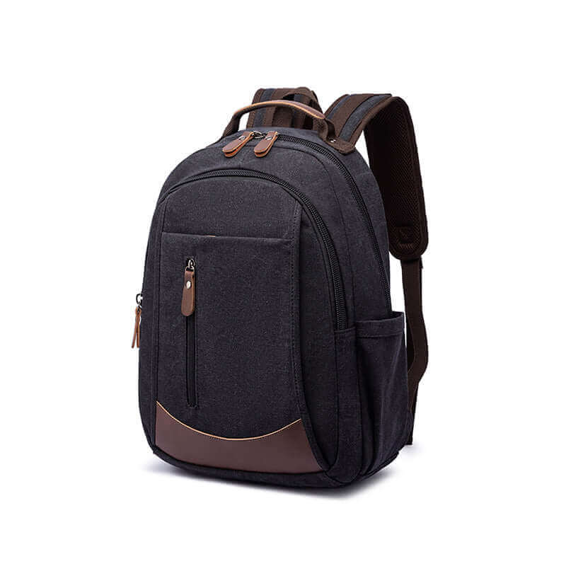 Outdoor travel backpack with ample space for laptops and accessories.