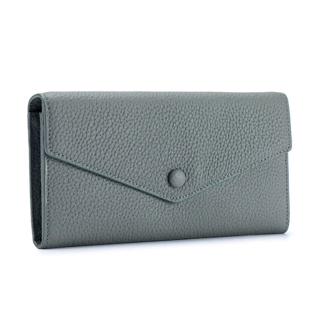 Chic Leather Bifold Envelope Long Wallet for Women