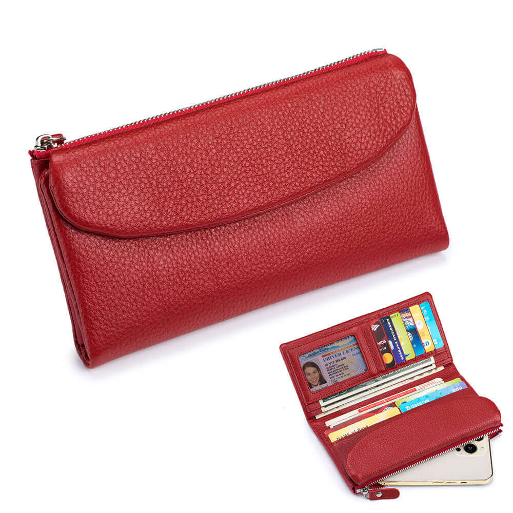 Women's Soft Genuine Leather Long Wallet | Purse