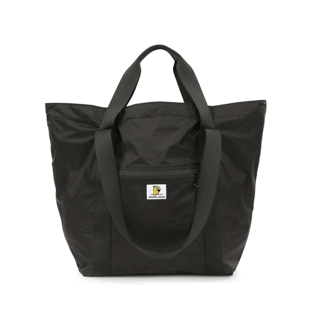 Unisex Foldable Waterproof Nylon Tote Bag - Black