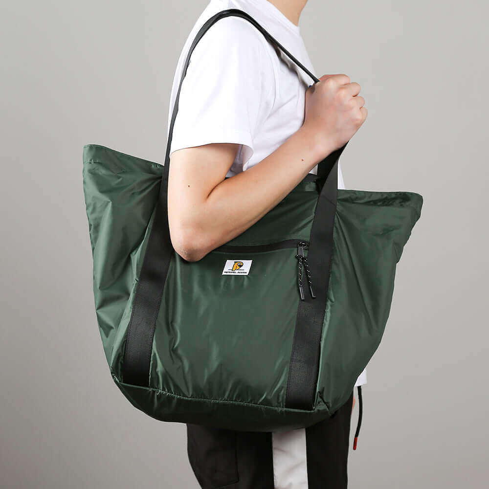 Unisex Foldable Waterproof Nylon Tote Bag - green