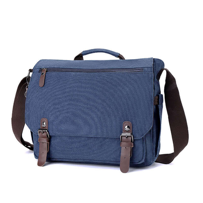 Canvas laptop bag for men with a 15-inch compartment.