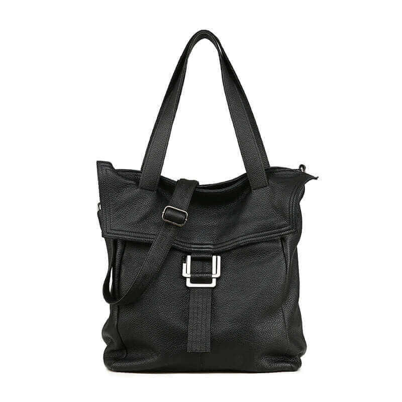 Spacious leather shoulder bag featuring soft, premium leather.