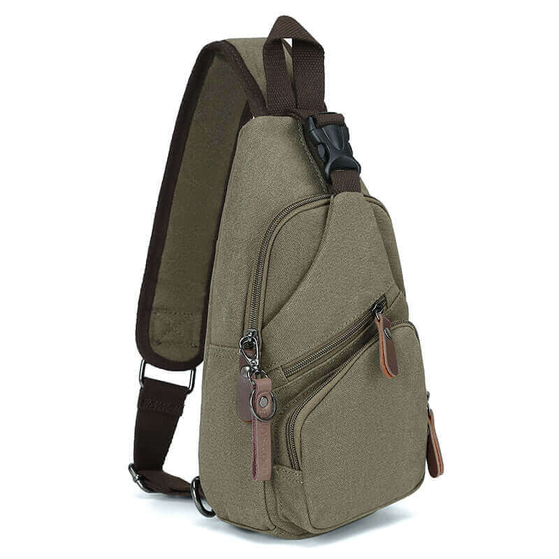 Durable Canvas Crossbody Bag for Men with USB Charging