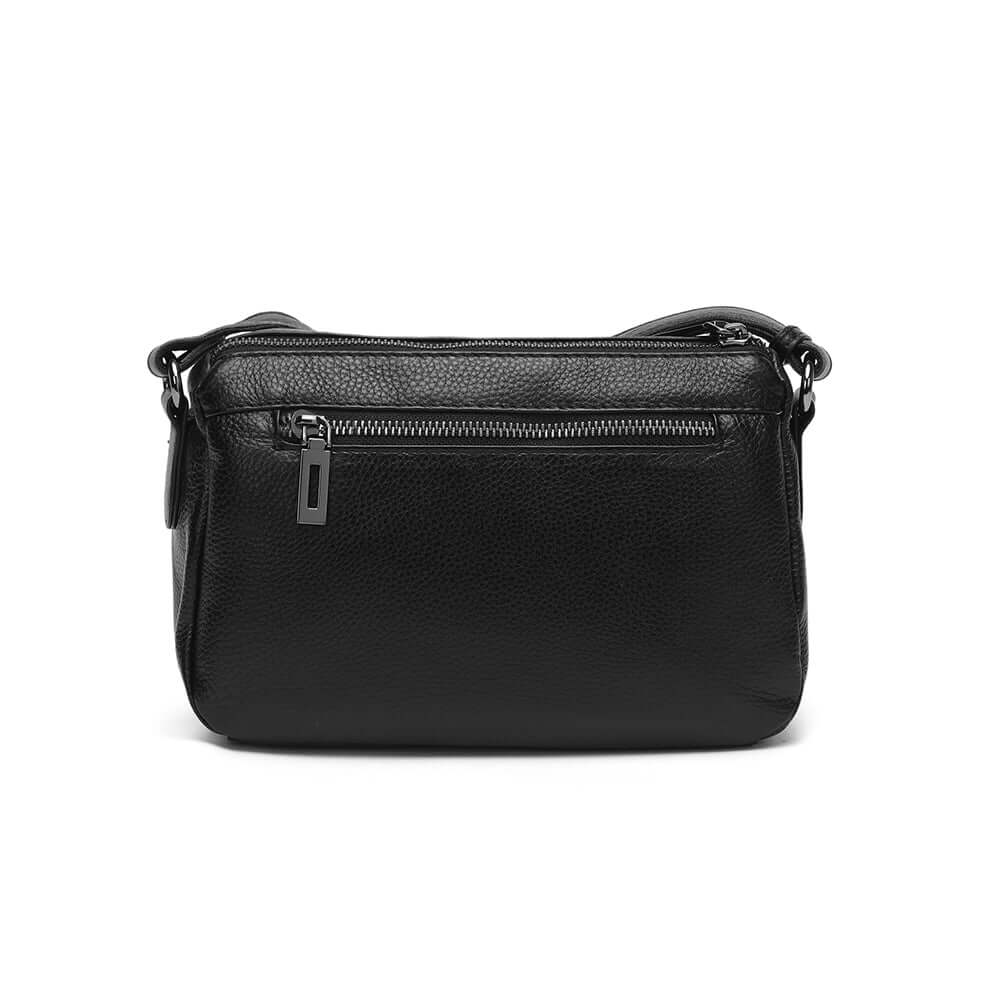 Back view of the leather crossbody bag