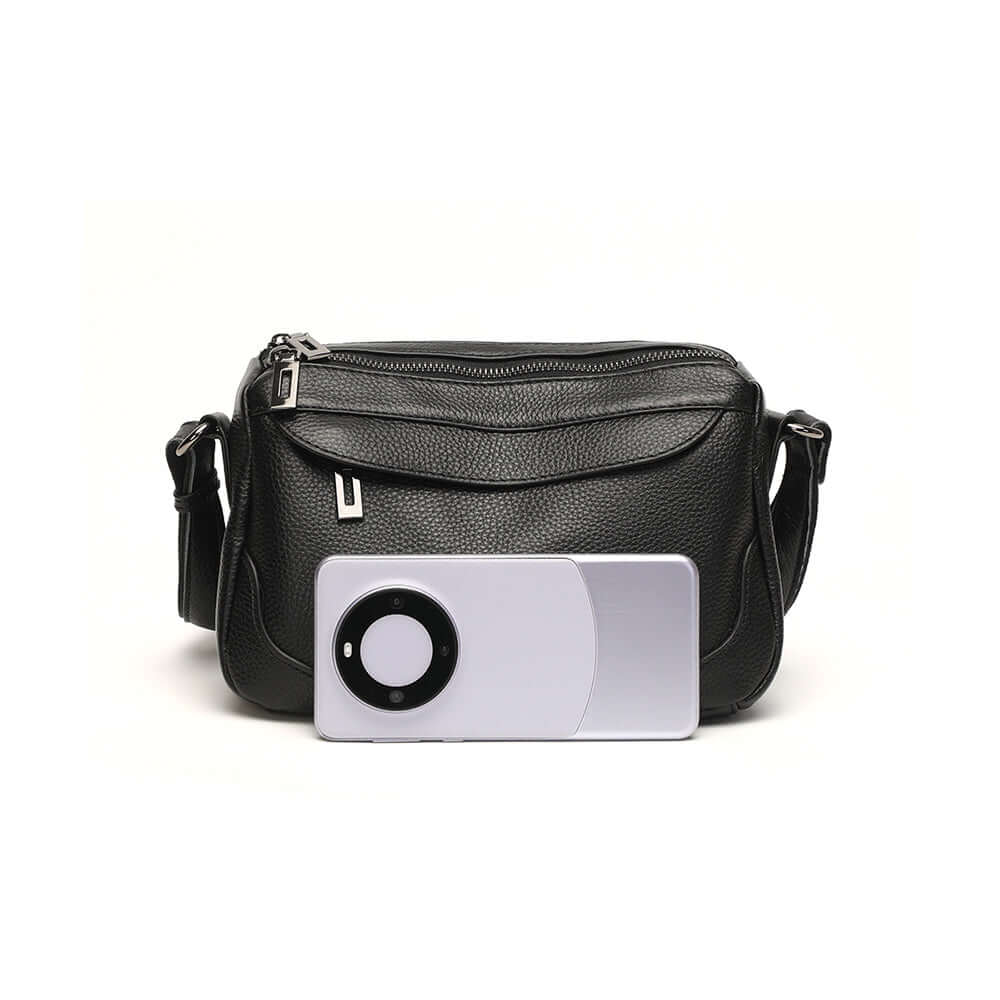 Black leather bag size comparison